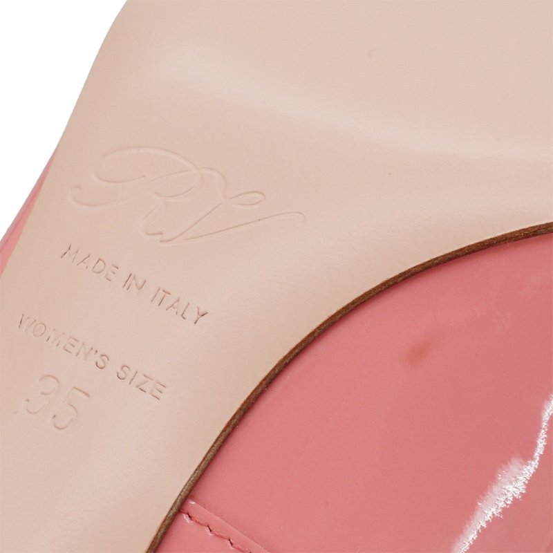 Roger Vivier 展示品 漆皮經典方釦高跟鞋#35(粉)-5