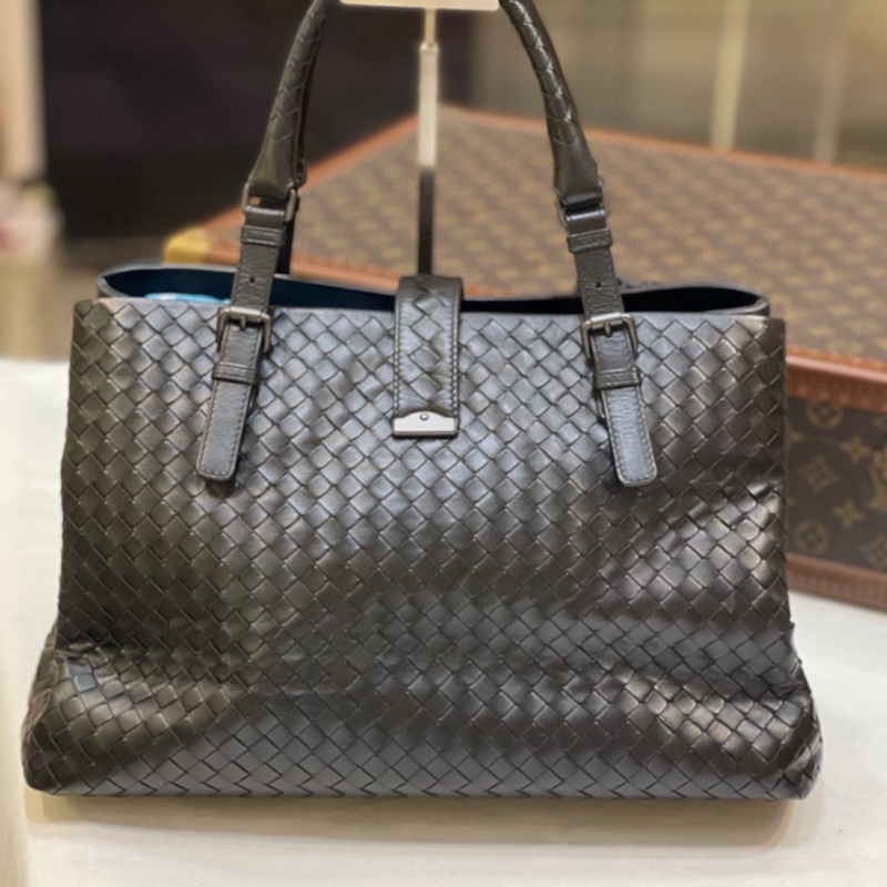 BV葆蝶家 Roma 大號 黑色羊皮編織 手提包 尺寸：37*19*25 附件：吊牌 鑰-1