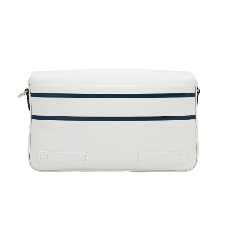 Dior 展示品 Diorcamp 海軍條紋牛皮淡金屬壓釦斜背郵差包-小(白/藍)-2