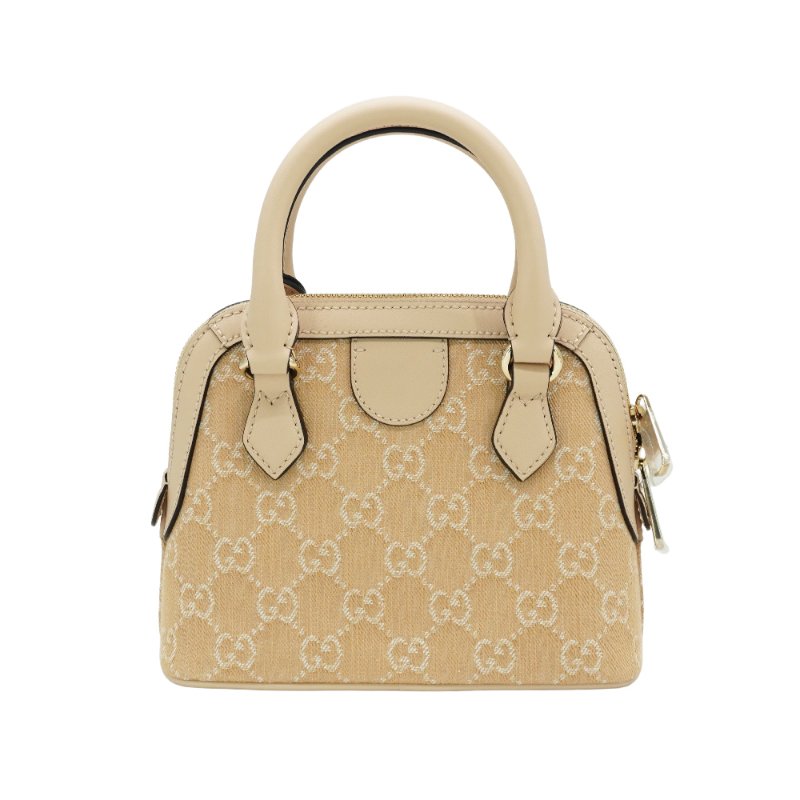 Gucci 展示品 Ophidia 帆布手提/斜背迷你貝殼包(772216-淺米)-2