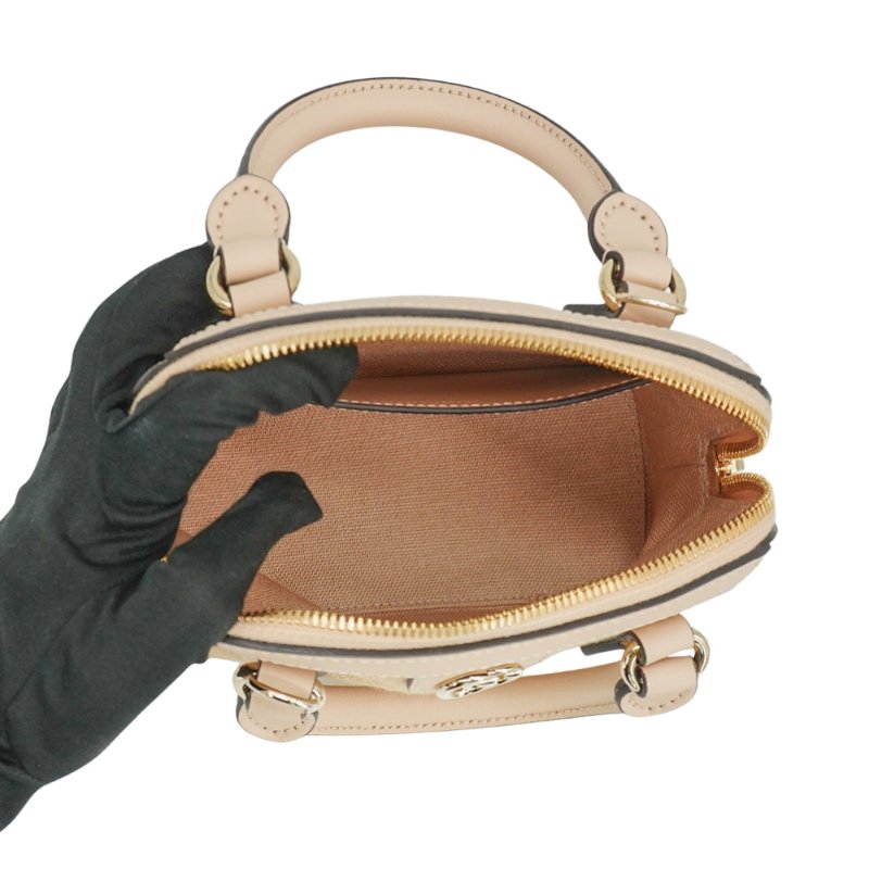 Gucci 展示品 Ophidia 帆布手提/斜背迷你貝殼包(772216-淺米)-4