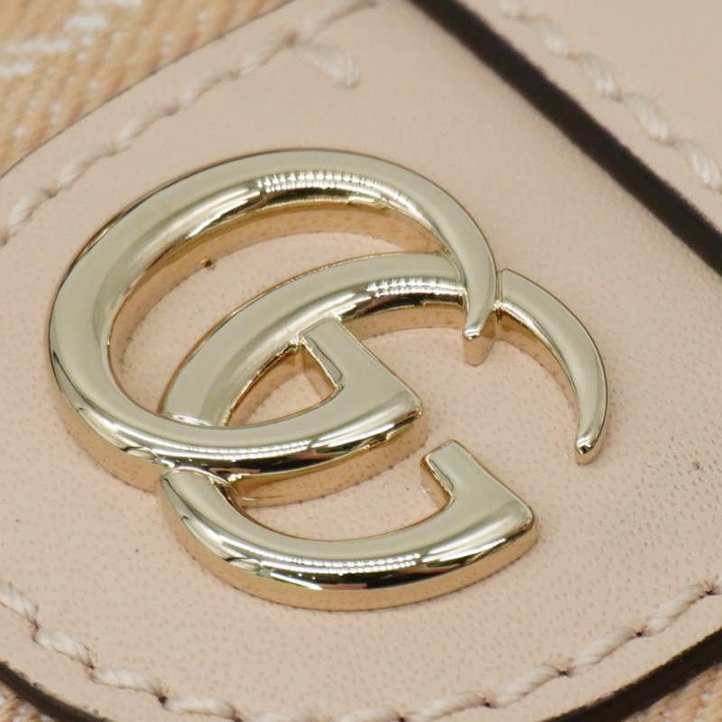Gucci 展示品 Ophidia 帆布手提/斜背迷你貝殼包(772216-淺米)-6