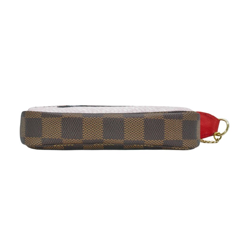 Louis Vuitton 櫻花圖案帆布金鍊小包(N60259-咖)-3