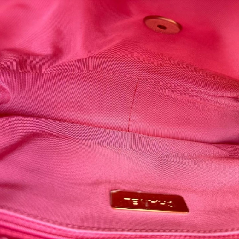 Chanel 毛呢鏈條包19bag中號 粉色 金扣 30*19*11 95新 配件塵袋-5