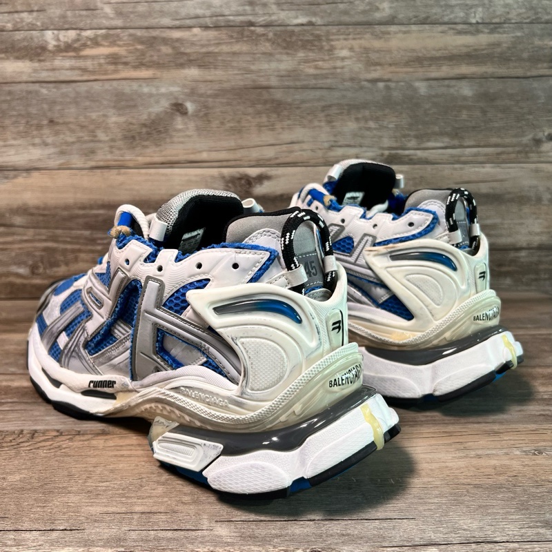 巴黎世家 Balenciaga runner 白藍 藍色  45碼-3