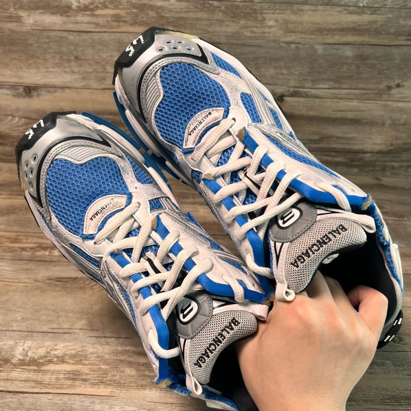 巴黎世家 Balenciaga runner 白藍 藍色  45碼-4