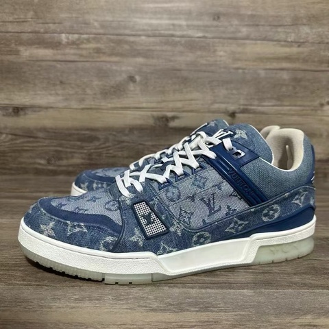 Louis Vuitton路易威登 trainer 牛仔藍 白藍牛仔 滿印 44碼