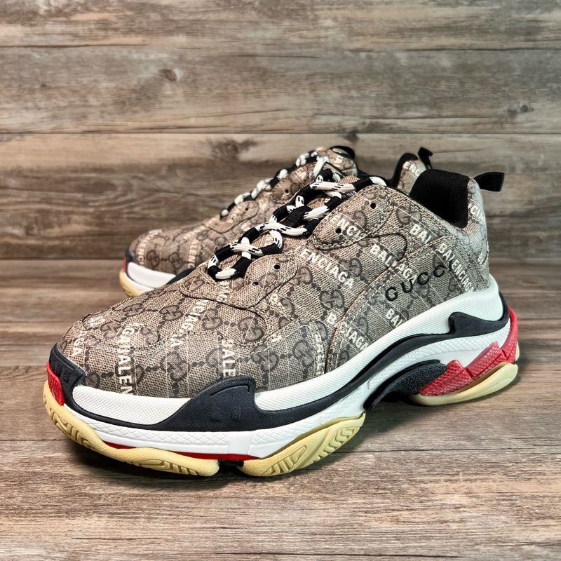 巴黎世家 Balenciaga x Gucci 聯名 棕色 triple s  42碼-0