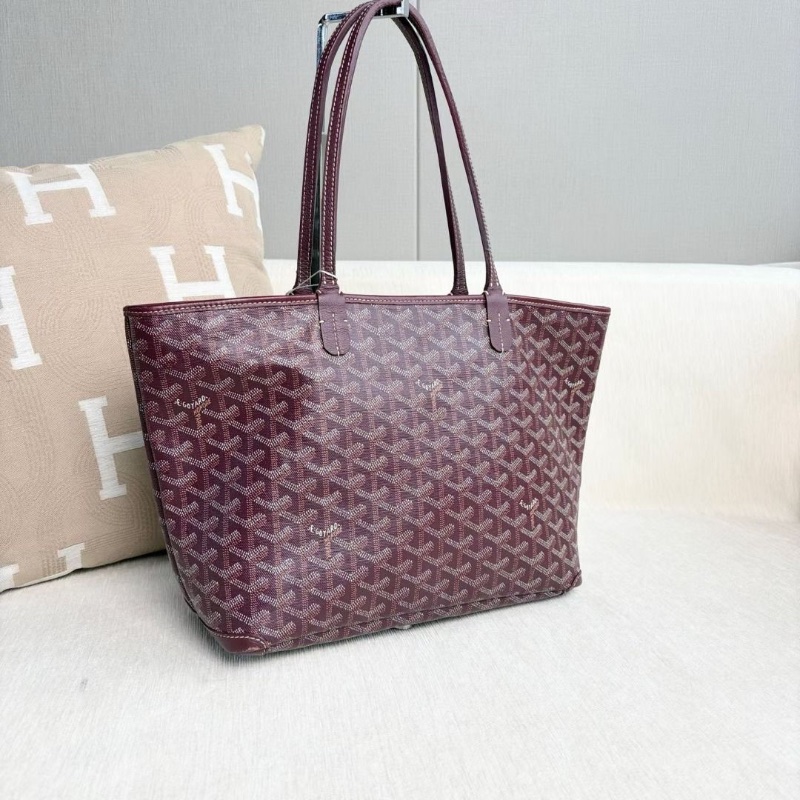 Goyard Artois拉鍊款購物袋 酒紅色 30*24*13.5 9新 配件塵袋-6