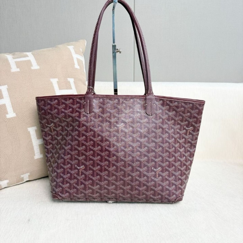 Goyard Artois拉鍊款購物袋 酒紅色 30*24*13.5 9新 配件塵袋-7