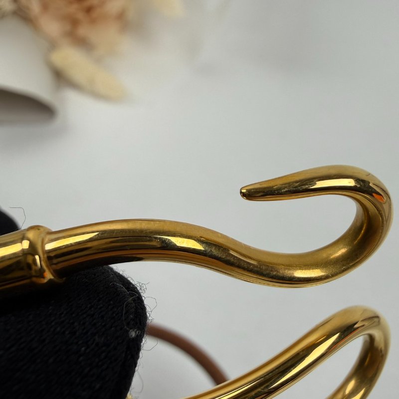 狀態良好 HERMES 愛馬仕 金勾雙圈皮革手環 男女適用-6