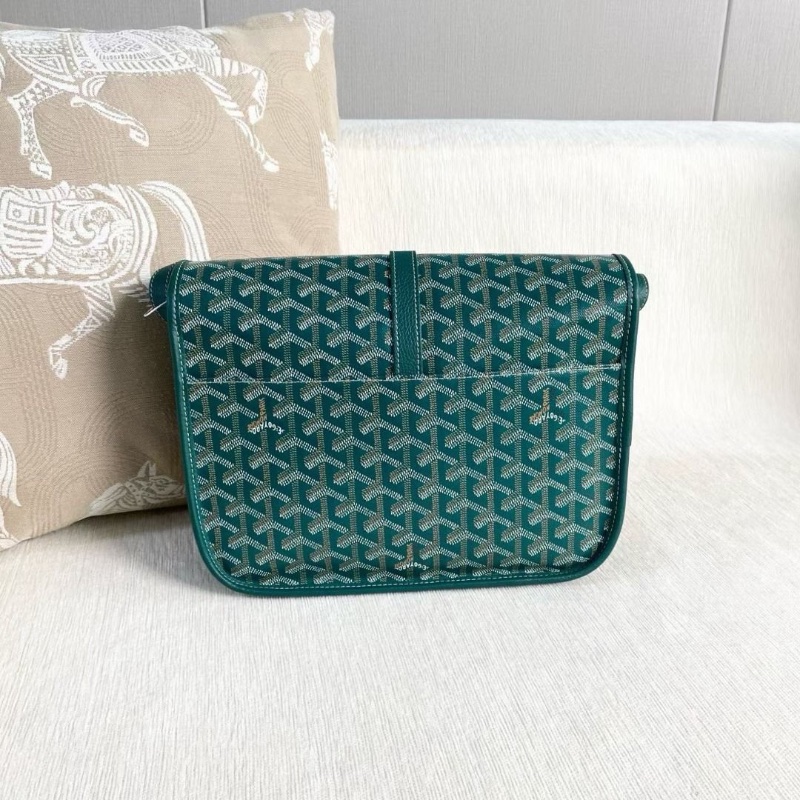 Goyard Belvedere郵差包中號 綠色 老花 新款荔枝皮 27*22*8 95新 配件塵袋-1