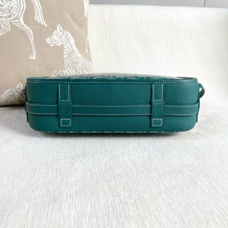 Goyard Belvedere郵差包中號 綠色 老花 新款荔枝皮 27*22*8 95新 配件塵袋-2