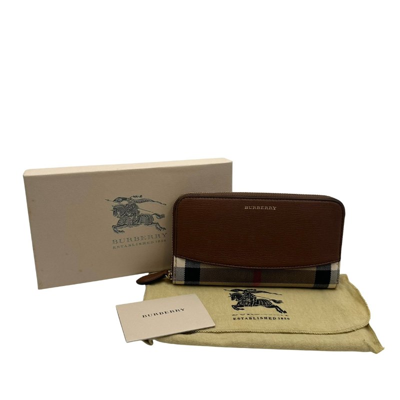 【美收精品】BURBERRY 格紋拼接長夾  C-503【隔月月中將轉賣至日本 上架期限30天】-9