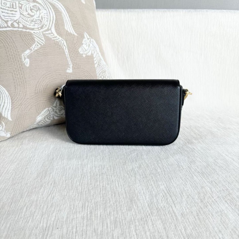 Prada 新款Saffiano斜背包 黑色金扣 20*12*4  95新 配件鏈條 肩帶 塵袋-3