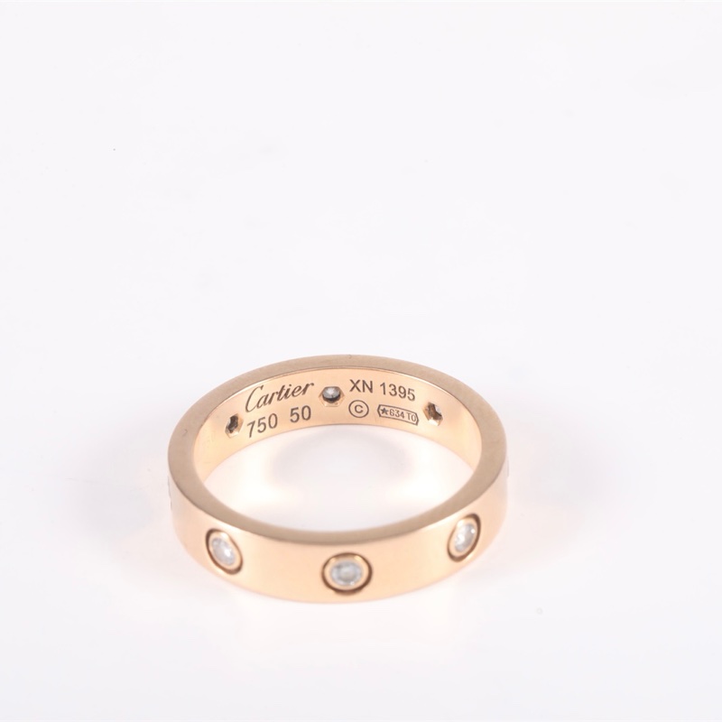 CARTIER LOVE八鑽戒指18K玫瑰金50-4