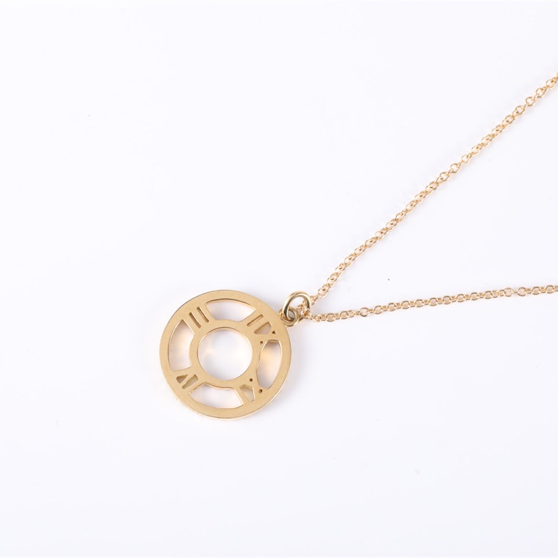 TIFFANY&CO 18K黃金鏤空鑲鑽羅馬數字項鏈-2