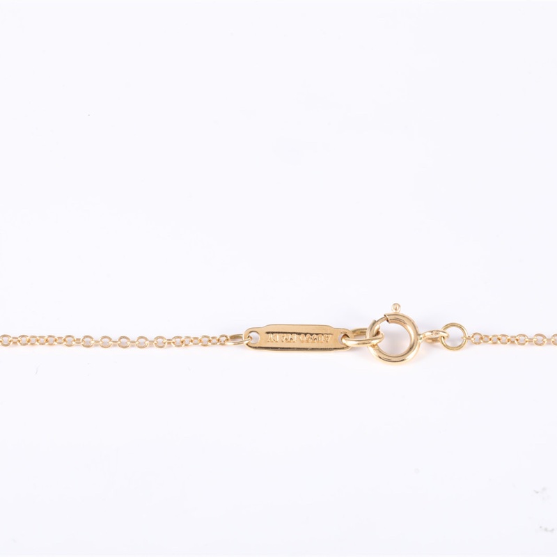TIFFANY&CO 18K黃金鏤空鑲鑽羅馬數字項鏈-3