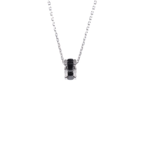 CHANEL 18K白金ULTRA系列黑陶瓷鏈環項鏈