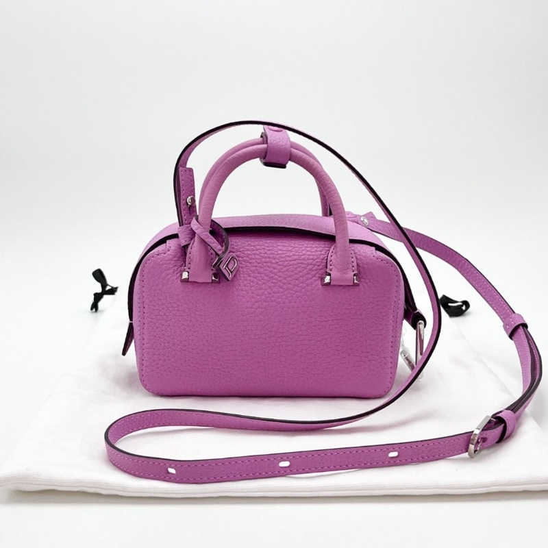 DELVAUX 蘭花粉銀扣Cool Box Nano手提肩背斜背包16.5*10*8 9新 配件塵袋-0
