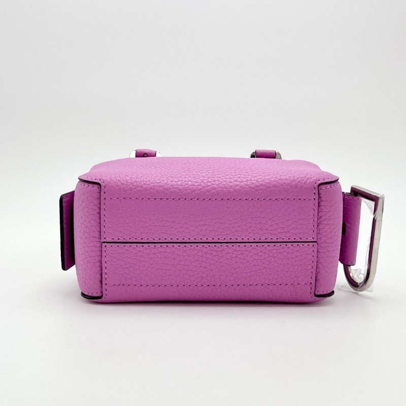 DELVAUX 蘭花粉銀扣Cool Box Nano手提肩背斜背包16.5*10*8 9新 配件塵袋-3
