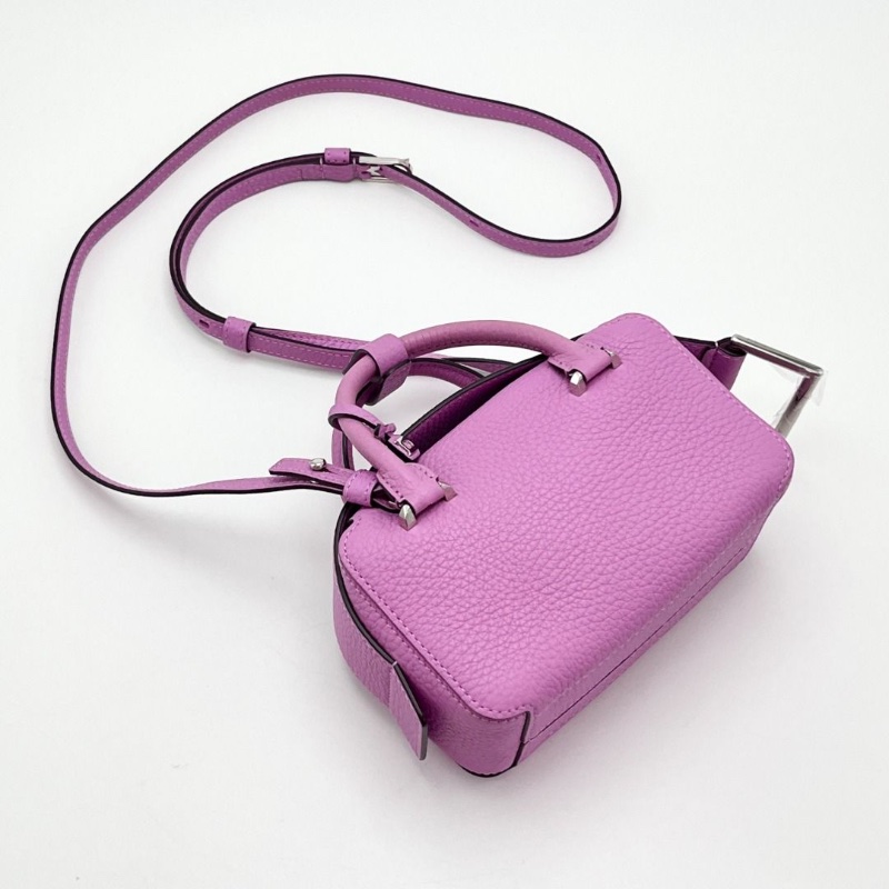 DELVAUX 蘭花粉銀扣Cool Box Nano手提肩背斜背包16.5*10*8 9新 配件塵袋-4