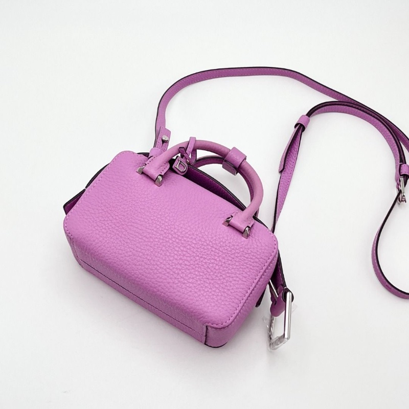 DELVAUX 蘭花粉銀扣Cool Box Nano手提肩背斜背包16.5*10*8 9新 配件塵袋-5
