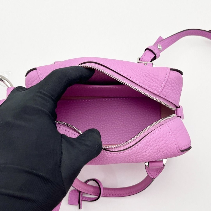 DELVAUX 蘭花粉銀扣Cool Box Nano手提肩背斜背包16.5*10*8 9新 配件塵袋-6
