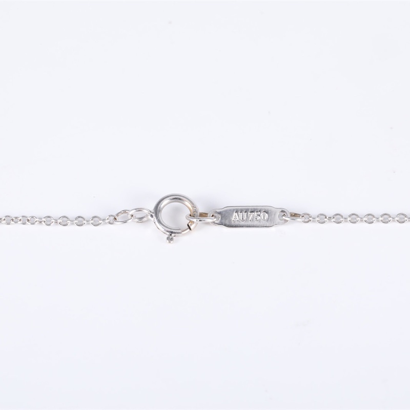 TIFFANY&CO 18K白金鑽石U型馬蹄18顆鑽項鏈-3