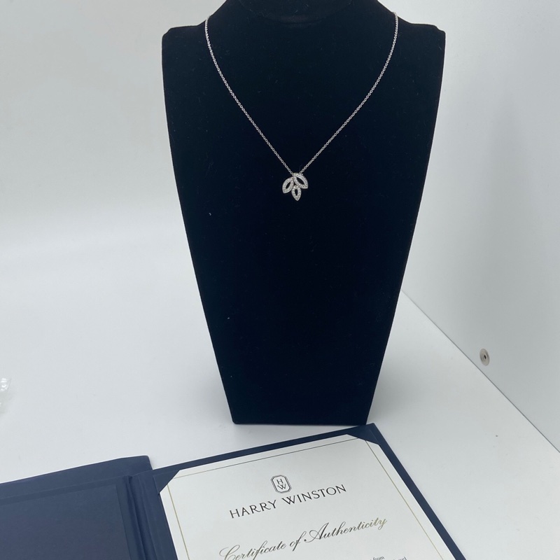 Harry Winston 海瑞溫斯頓lily cluster pt950材質，滿鑽女士鑽石項鍊-1