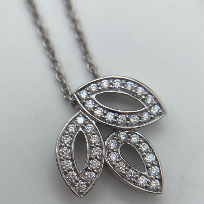Harry Winston 海瑞溫斯頓lily cluster pt950材質，滿鑽女士鑽石項鍊-3