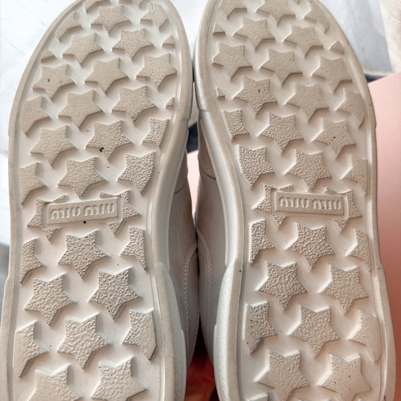 二手精品自賣❤️Miu Miu經典款髒髒厚底增高小白鞋👟休閒鞋.35.5號.有加鞋墊36可穿-15