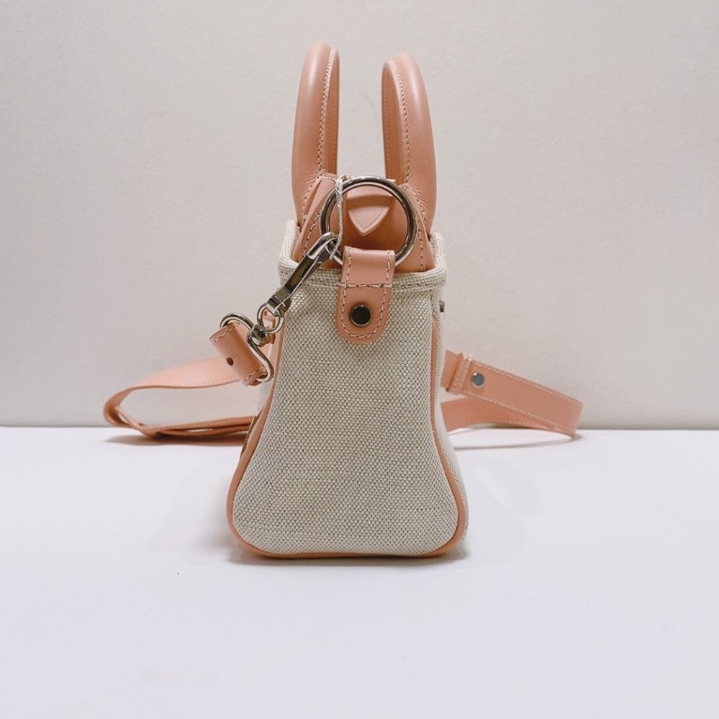 Balenciaga機車包 mini City粉色帆布款 波士頓手提肩背斜背包 23×17×6  9新. 配件塵袋-6