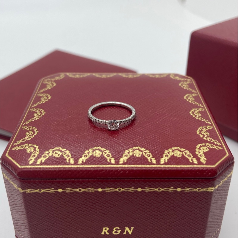 Cartier 卡地亚0.23克拉钻戒，净度：D，Pt950材质，23年购入，(原47码改46码）有盒子保卡-3