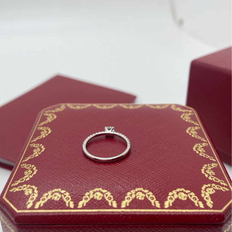 Cartier 卡地亚0.23克拉钻戒，净度：D，Pt950材质，23年购入，(原47码改46码）有盒子保卡-4