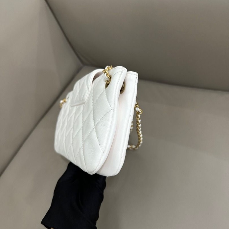 Chanel 24C法棍包 白金羊皮 芯片款 24×11.5 *3 9新 配件塵袋-6