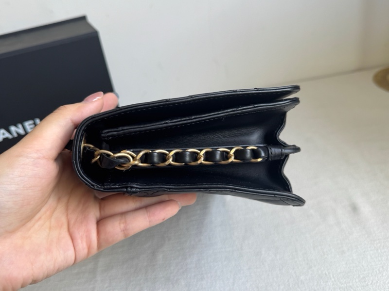 Chanel香奈兒 黑金鍊條包，27開有卡 98新-3