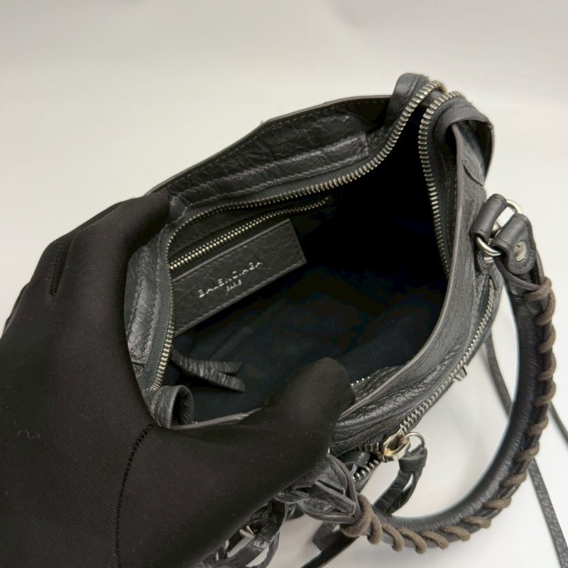 🏷Balenciaga 迷你機車包(灰銀)-13