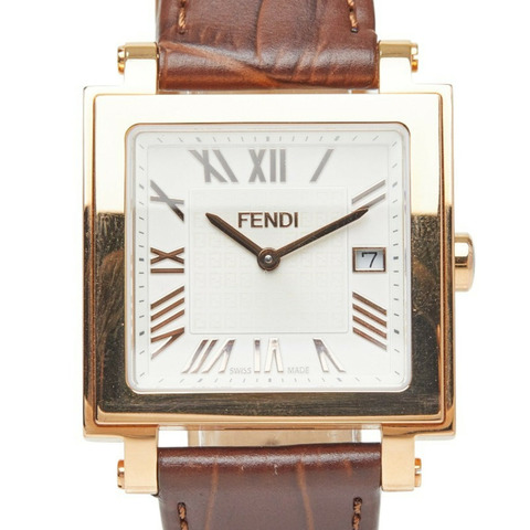 Fendi Quadro腕錶 007-60500G-090 石英錶 白色錶盤 不鏽鋼錶帶 皮革錶帶 藍寶石水晶錶鏡 女士 FENDI