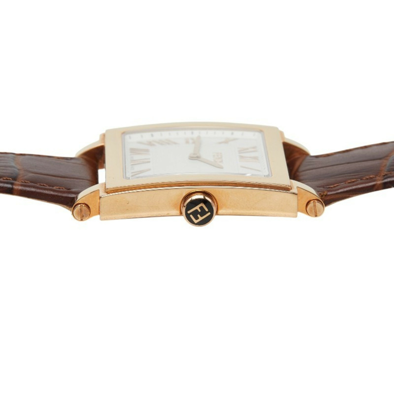 Fendi Quadro腕錶 007-60500G-090 石英錶 白色錶盤 不鏽鋼錶帶 皮革錶帶 藍寶石水晶錶鏡 女士 FENDI-4