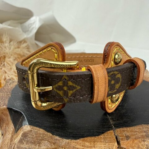 狀態良好 LV Monogram Theda Bracelet 老花 皮革手環 男女適用