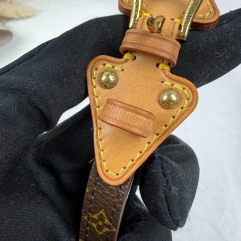 狀態良好 LV Monogram Theda Bracelet 老花 皮革手環 男女適用-6