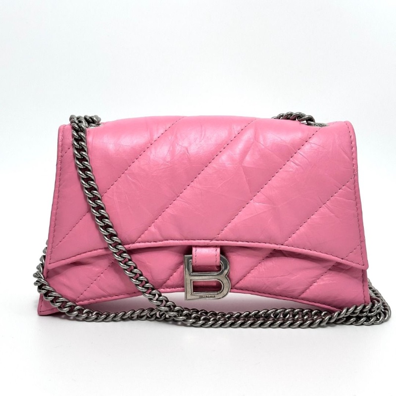 BALENCIAGA 粉色Crush 沙漏包 22*13*5  9新 配件塵袋-1