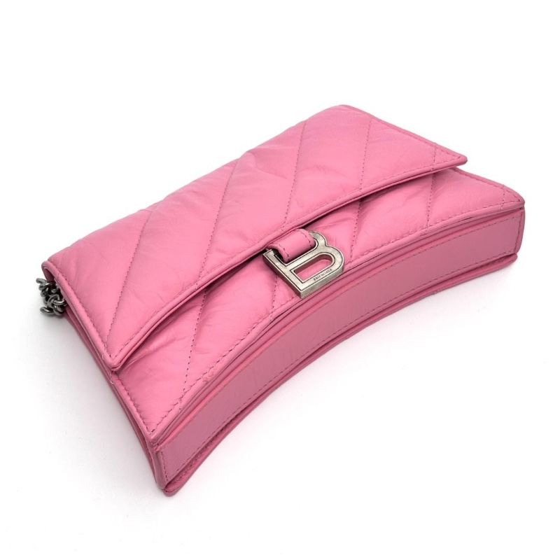 BALENCIAGA 粉色Crush 沙漏包 22*13*5  9新 配件塵袋-4