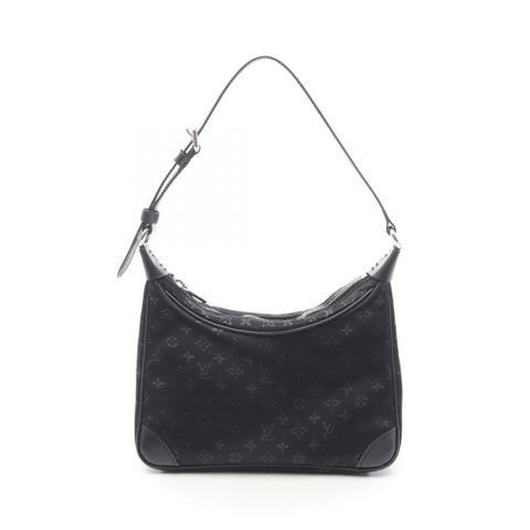 路易威登 Little Boulogne 單肩手提包 M92142 Monogram 緞面黑色二手