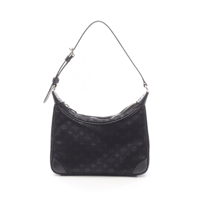 路易威登 Little Boulogne 單肩手提包 M92142 Monogram 緞面黑色二手-0