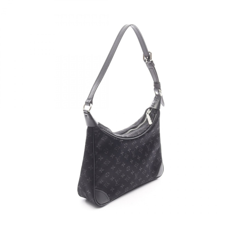 路易威登 Little Boulogne 單肩手提包 M92142 Monogram 緞面黑色二手-1