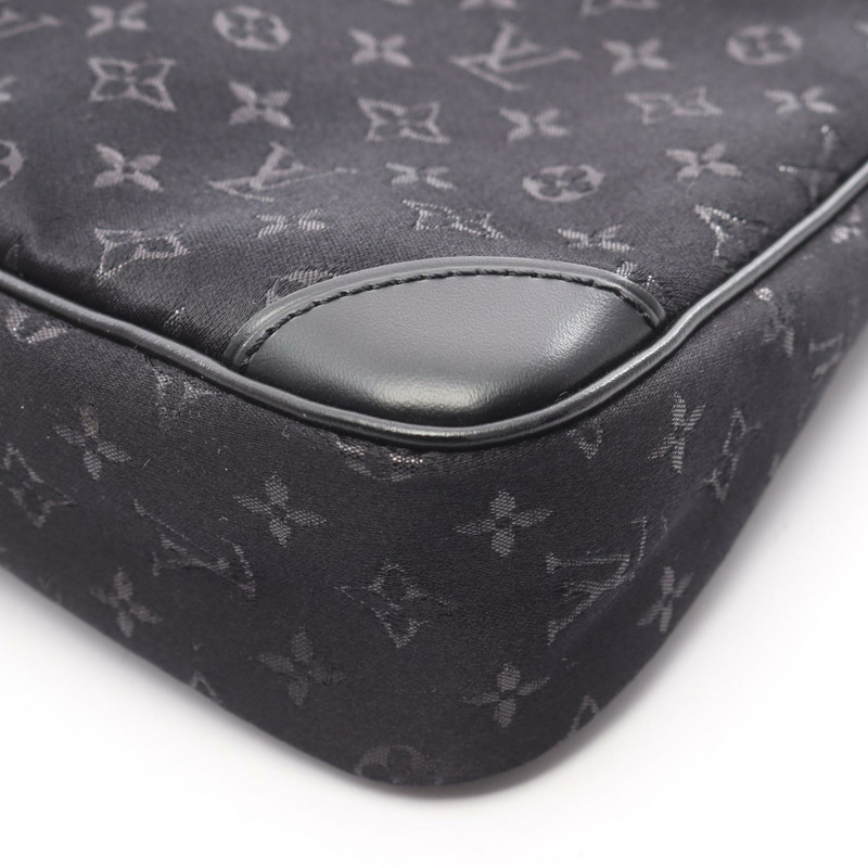 路易威登 Little Boulogne 單肩手提包 M92142 Monogram 緞面黑色二手-5