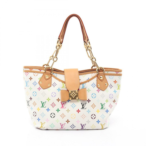 路易威登 Annie GM 鏈條手提包 M40303 Monogram Multicolore 白色二手 LV