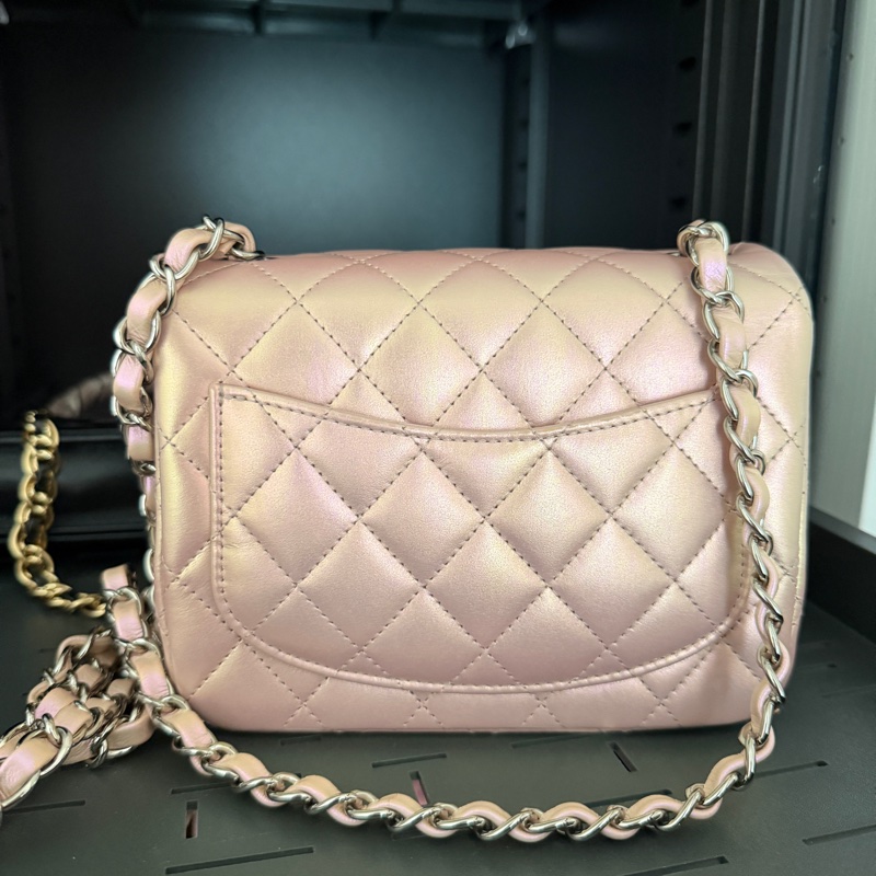 chanel minicoco美人魚粉 銀扣 方胖子-3